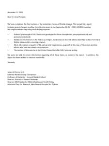 December 21, 2009   Dear Dr. Lloyd‐Puryear,     We have completed the final revision of the evidentiary review of Krabbe disease. The revised final report   th