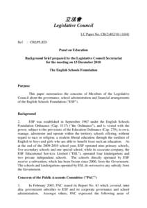 立法會 Legislative Council LC Paper No. CB[removed]Ref  : CB2/PL/ED