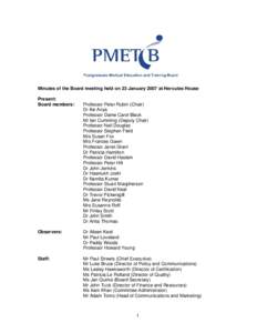 Draft minutes of the Board meeting held on 23 January 2007 at Hercules House