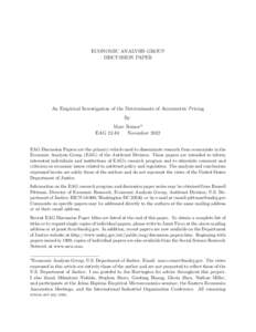 An Empirical Investigation of the Determinants of Asymmetric Pricing