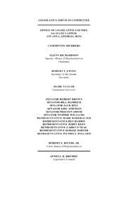 LEGISLATIVE SERVICES COMMITTEE  OFFICE OF LEGISLATIVE COUNSEL 316 STATE CAPITOL ATLANTA, GEORGIA 30334