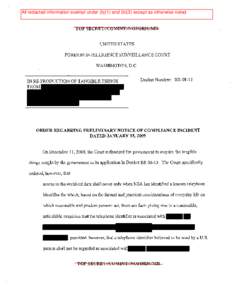 All redacted information exempt under (b)(1) and (b)(3) except as otherwise noted.  TOP SECRET//COMINT//NOFORN//MR UNITED STATES FOREIGN INTELLIGENCE SURVEILLANCE COURT