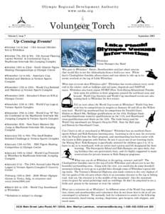 Olympic Regional Development Authority www.orda.org Volunteer Torch Volume 2, Issue 7