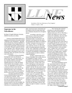 LLNE News Newsletter of the Law Librarians of New England Volume 22, Number 2, 2002  Supremes in the