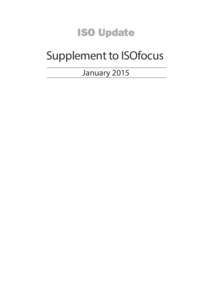 ISO Update  Supplement to ISOfocus January 2015  International Standards in process
