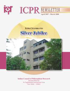 ICPR Newsletter April[removed]March 2008 ICPR CELEBRATES  Silver Jubilee