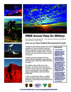 Arches NP, Durand Johnson  Bryce Canyon NP, Greg Clure FREE Annual Pass for Military The America the Beautiful – the National Parks and Federal