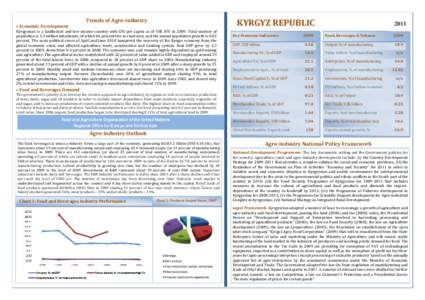 Trends of Agro-industry  • Economic Development KYRGYZ REPUBLIC