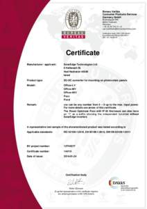 Bureau Veritas Consumer Products Services Germany GmbH Businesspark A96[removed]Türkheim Germany