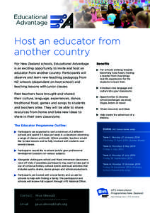 Educational Advantage Host an educator from another country For New Zealand schools, Educational Advantage