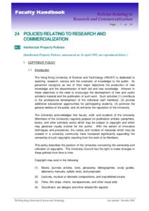 Policies Relating to Research and Commercialization Page 1