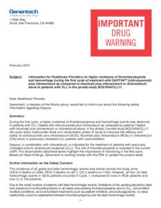 IMPORTANT DRUG WARNING 1 DNA Way South San Francisco, CA 94080