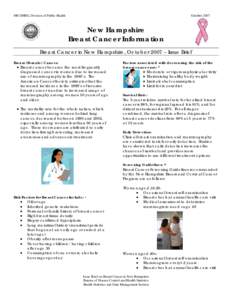 NH DHHS, Division of Public Health  October 2007 New Hampshire Breast Cancer Information