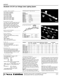 NDSC  Decolume 12V/24V Low Voltage Linear Lighting System LAMP WATTAGE 5VA 12V Festoon Incandescent 10VA 12V Festoon Incandescent