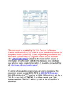 This document is provided by the U.S. Centers for Disease Control and Prevention (CDC) ONLY as an historical reference for the public health community. It is no longer being maintained and the data it contains may no lon