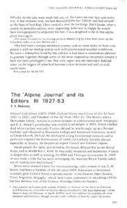 THE ALPINE JOURNAL AND ITS EDITORS III  hillocks. In the lake were small fish and on the banks we saw hare and arctic