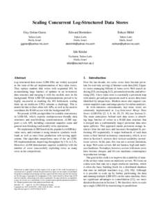 Scaling Concurrent Log-Structured Data Stores Guy Golan-Gueta Edward Bortnikov  Eshcar Hillel