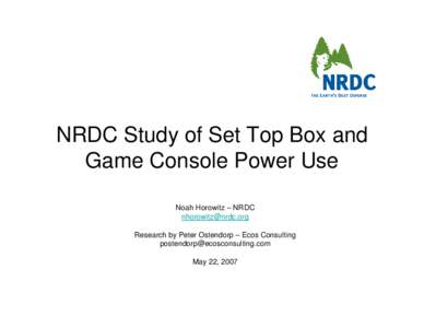 NRDC Set Top Box Data for IEA