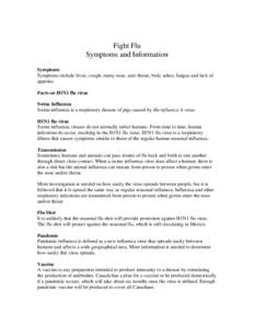 Fight Flu - Symptoms and Information