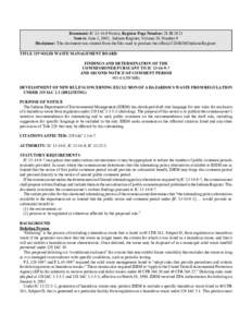 Document: IC[removed]Notice, Register Page Number: 28 IR 2821 Source: June 1, 2005, Indiana Register, Volume 28, Number 9 Disclaimer: This document was created from the files used to produce the official CD-ROM Indiana R