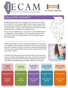 Snapshots of Illinois Counties GALLATIN COUNTY Gallatin County is located in the southeastern part of Illinois, with a population of 5,[removed]U.S. Census). Gallatin County is home to persons identifying themselves as 