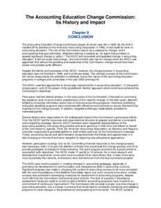 The Accounting Education Change Commission  file:///N|/Www/aaa.src/pdfpubdocs/history/chap9.htm The Accounting Education Change Commission: Its History and Impact