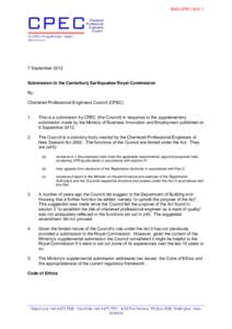 ENG.CPEC[removed]Chartered Professional Engineers Council Te Kähui Hangahanga Ngaio