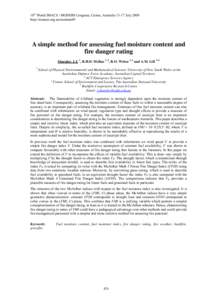 A simple method for assessing fuel moisture content and fire danger rating