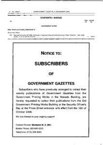 Government Gazette No[removed]of 06-Dec-2006, Volume 498