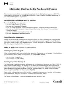Information Sheet for the Old Age Security Pension