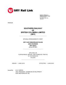Legal documents / Transport law / Contract law / Admiralty law / Legal terms / Demurrage / Consignee / Southern Railway of British Columbia / Consignor / Transport / Shipping / Business