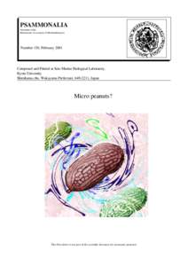 PSAMMONALIA Newsletter of the International Association of Meiobenthologists Number 130, February 2001