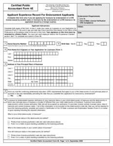 CPA Form 4E - Endorsement Applicant Experience Record.qxp