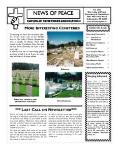 NEWS OF PEACE CATHOLIC CEMETERIES ASSOCIATION FallOur Lady of Peace