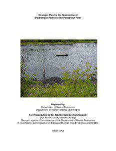 Strategic Plan for the Restoration of Diadromous Fishes to the Penobscot River