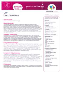 CYCLOPHARMAcyclopharma_logo.pdf COMPANY PROFILE One line pitch: