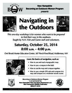 New Hampshire Becoming an Outdoors-Woman Program presents Navigating in the Outdoors