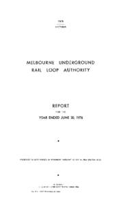 1976 VICTORIA UNDERGROUND  MELBOURNE