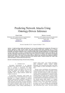 Predicting Network Attacks Using Ontology-Driven Inference Ahmad Salahi Morteza Ansarinia