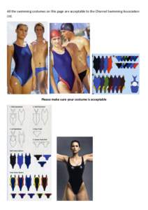 All the swimming costumes on this page are acceptable to the Channel Swimming Association Ltd. Please make sure your costume is acceptable  All the swimming costumes on this page are acceptable to the Channel Swimming A