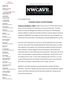 NWCAVE Board of Directors President, CEO Michelle A. Bart  PRESS RELEASE