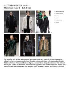 Menswear Trends A/W 14-15