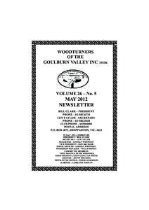 WOODTURNERS OF THE GOULBURN VALLEY INC 3352K VOLUME 26 – No. 5