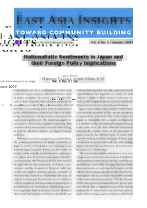 East Asian Insights - Nationalistic Sentiments in Japan