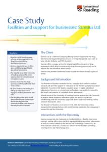 Case Study Facilities and support for businesses: Saretius Ltd Key Facts • Saretius is a UK-based company offering services required by the