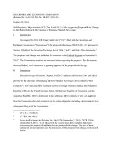 Order Approving Proposed Rule Change to Add Rules Related to the Clearing of Emerging Markets Sovereigns