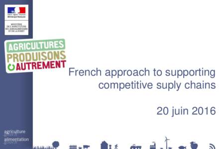 French approach to supporting competitive suply chains 20 juin 2016 A longstanding general concern • Since 2008, competitiveness of the industry is a