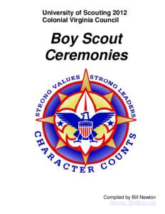 University of Scouting 2012 Colonial Virginia Council