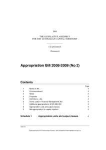 2008  THE LEGISLATIVE ASSEMBLY FOR THE AUSTRALIAN CAPITAL TERRITORY  (As presented)