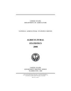 AGRICULTURAL STATISTICS[removed]FRONT MATTER